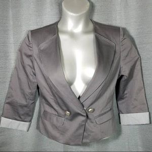 Ya Los Angeles Gray 3/4 Sleeve Blazer